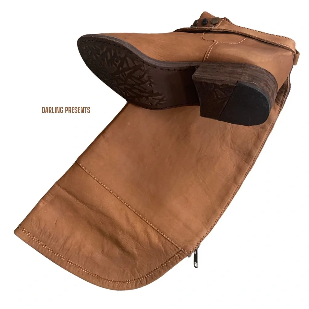Steven By Steve Madden Smoken Knee High Boots Women Color Cognac 6.5